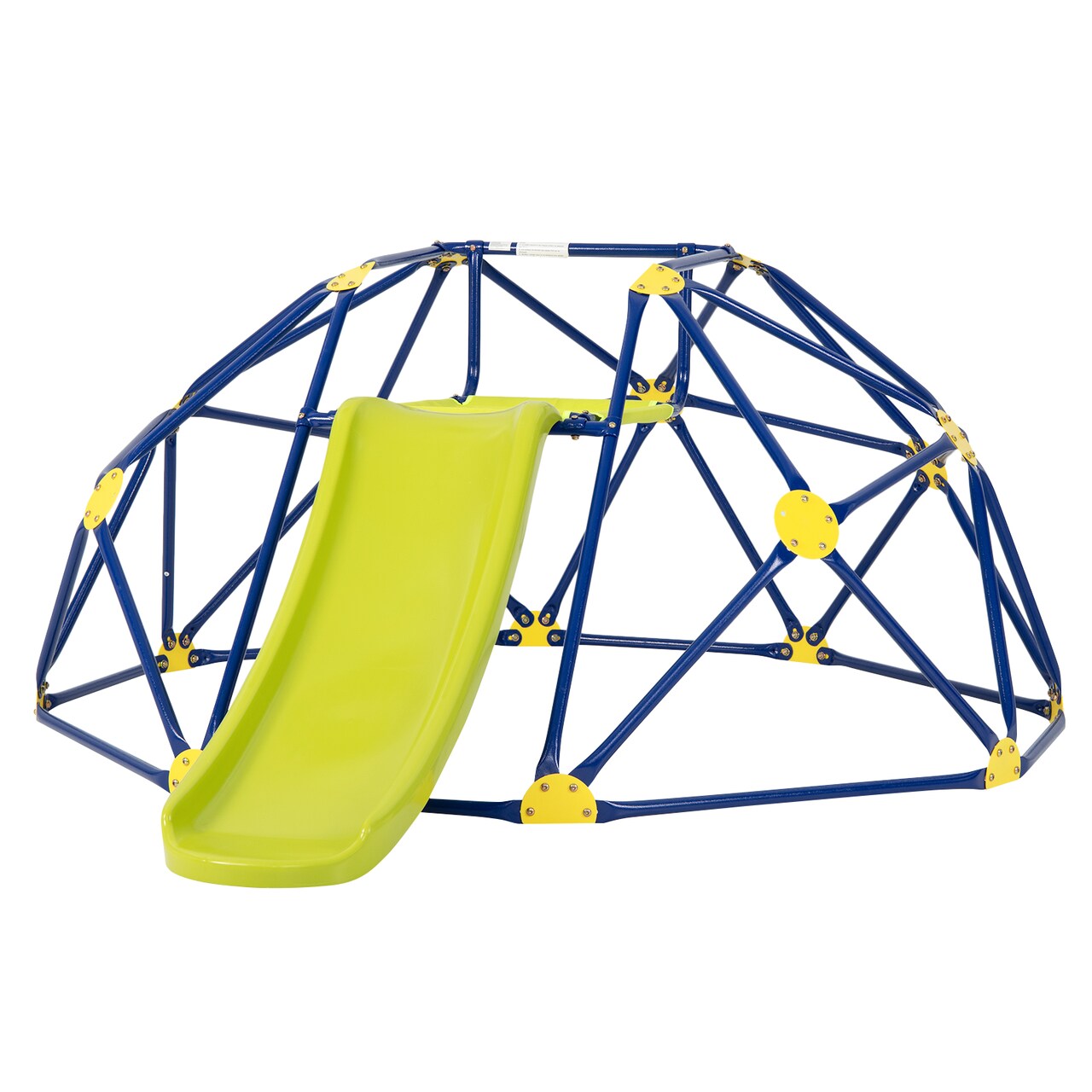 Kids Climbing Dome With Slide Outdoor Playset Steel Frame Fabric Platform